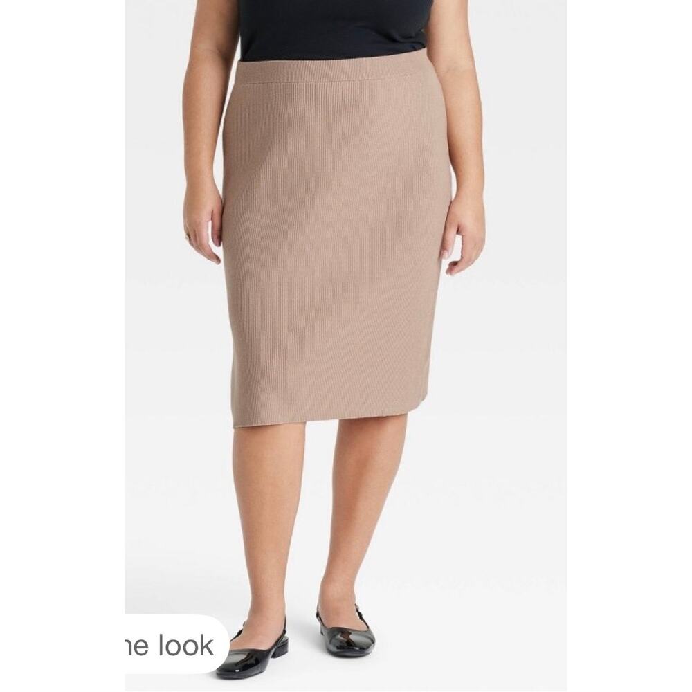 NWT Women's Midi Sweater Pencil Skirt - Size 2X